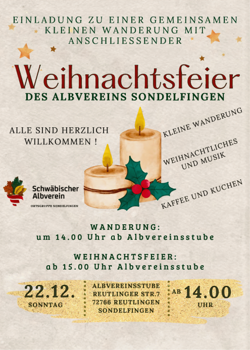 Weihnachtswanderung und Weihnachtsfeier
